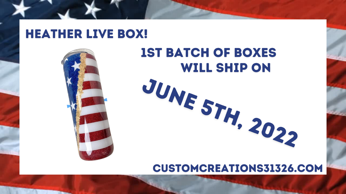 Heather Live Box American Flag with Gold Foil!