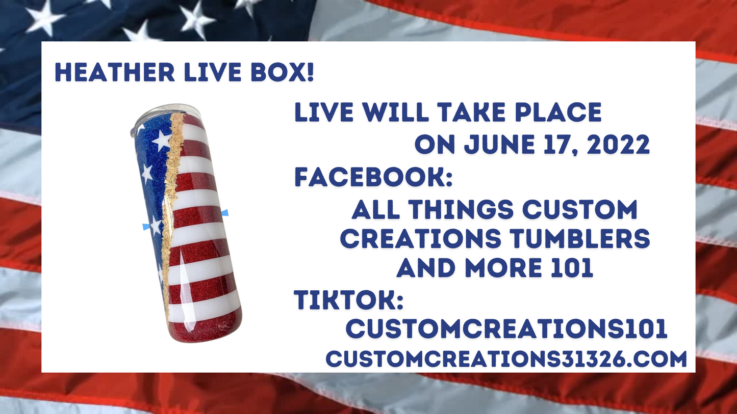 Heather Live Box American Flag with Gold Foil!