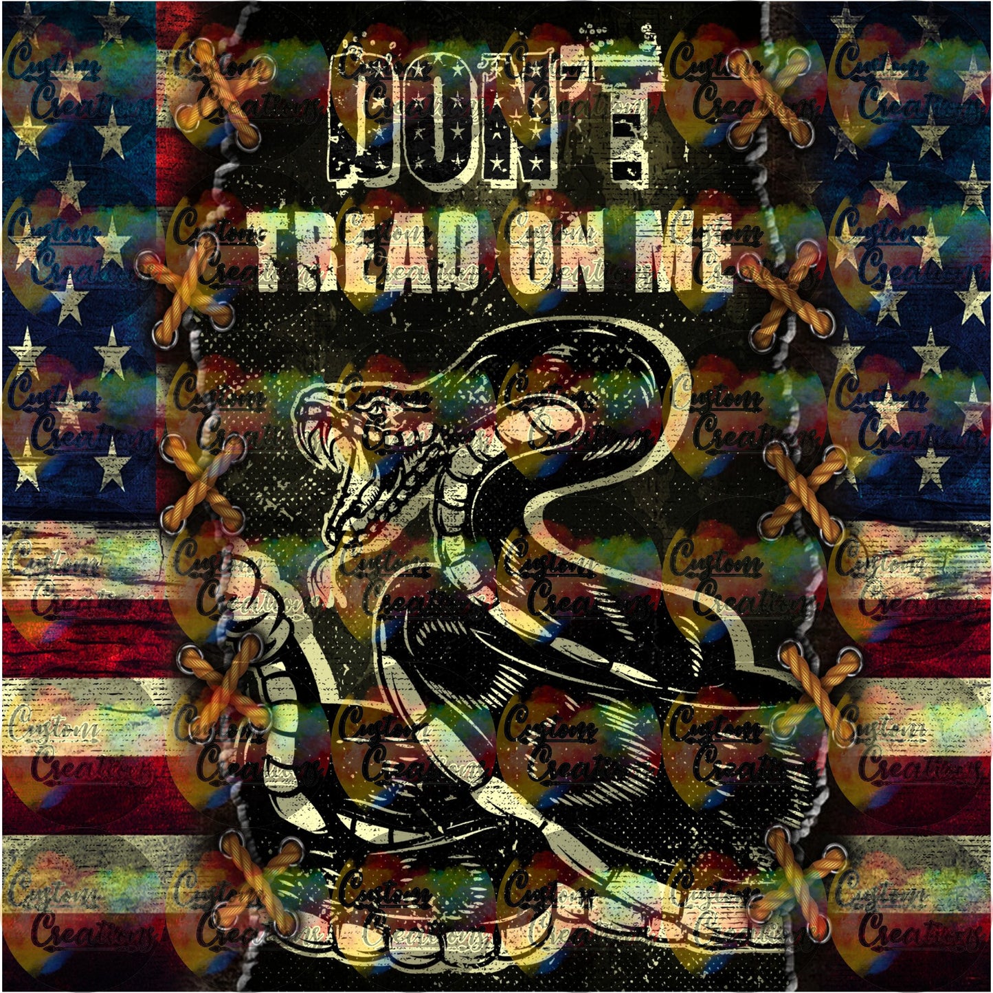 Dont Tread On Me Distressed Flag Rattle Snake Sublimation Transfer For Skinny Non Taper Tumbler Ready To Press