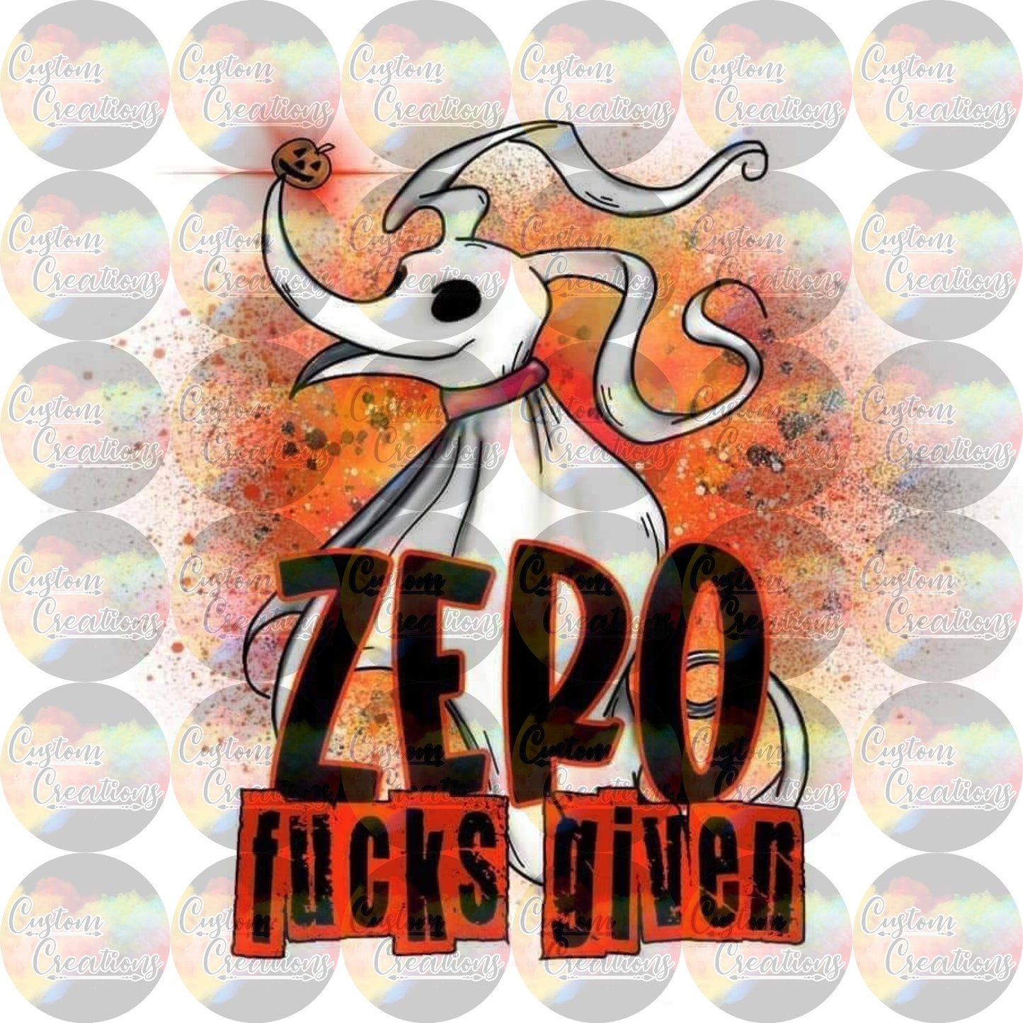 Zero Fucks Given Dog Sublimation Transfer Ready To Press