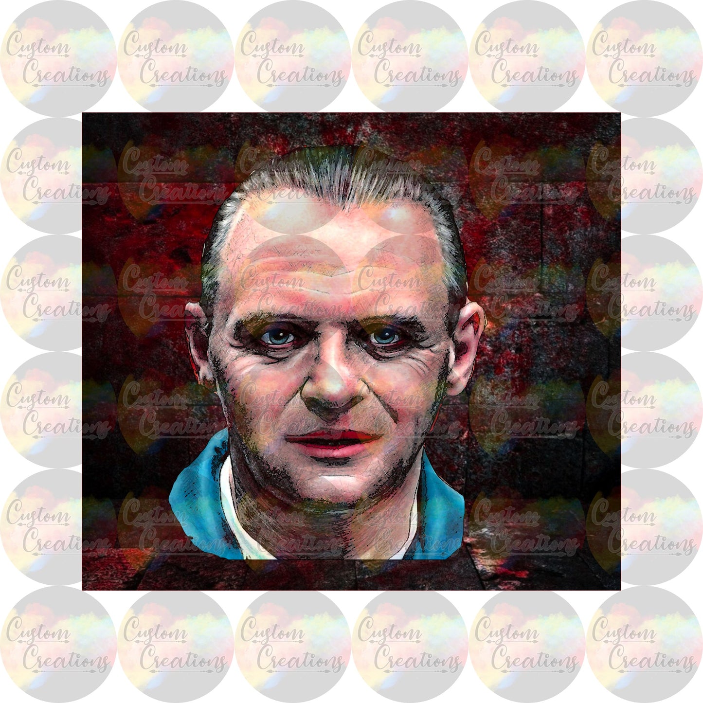 Hannibal Tumbler Wrap Scary Bloody Mask Digital File Download JPEG & PNG