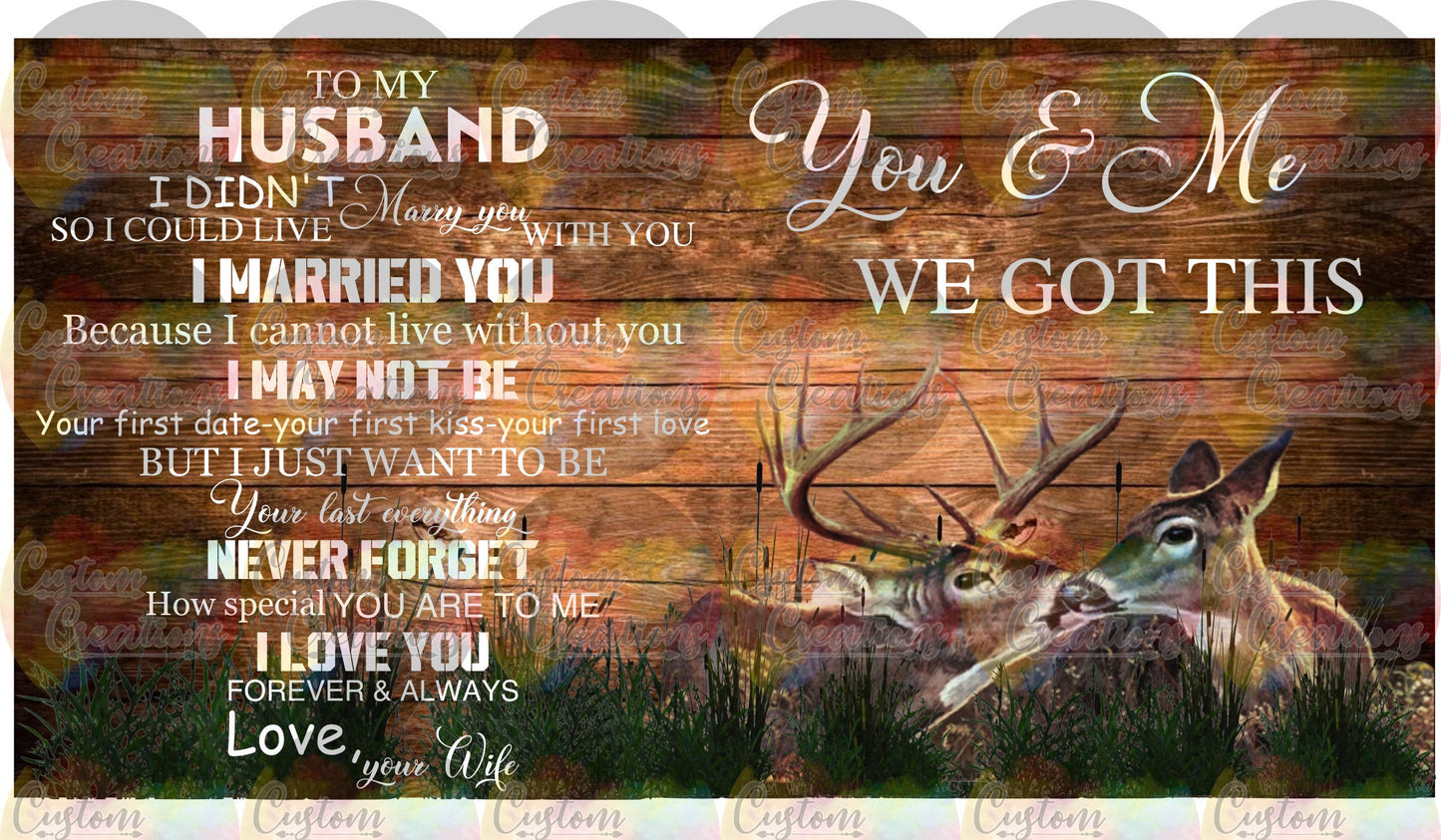 To My Husband Quote With Deer Digital Download File