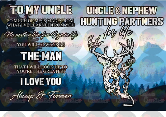 To My Uncle/Uncle & Nephew Hunting Partners Image Digital File Download JPEG, PNG