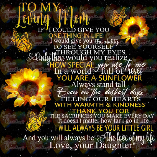 To My Loving Mom Quote Digital Download File