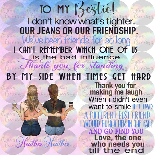To My Bestie Quote Best Friends Digital Download File PNG JPEG
