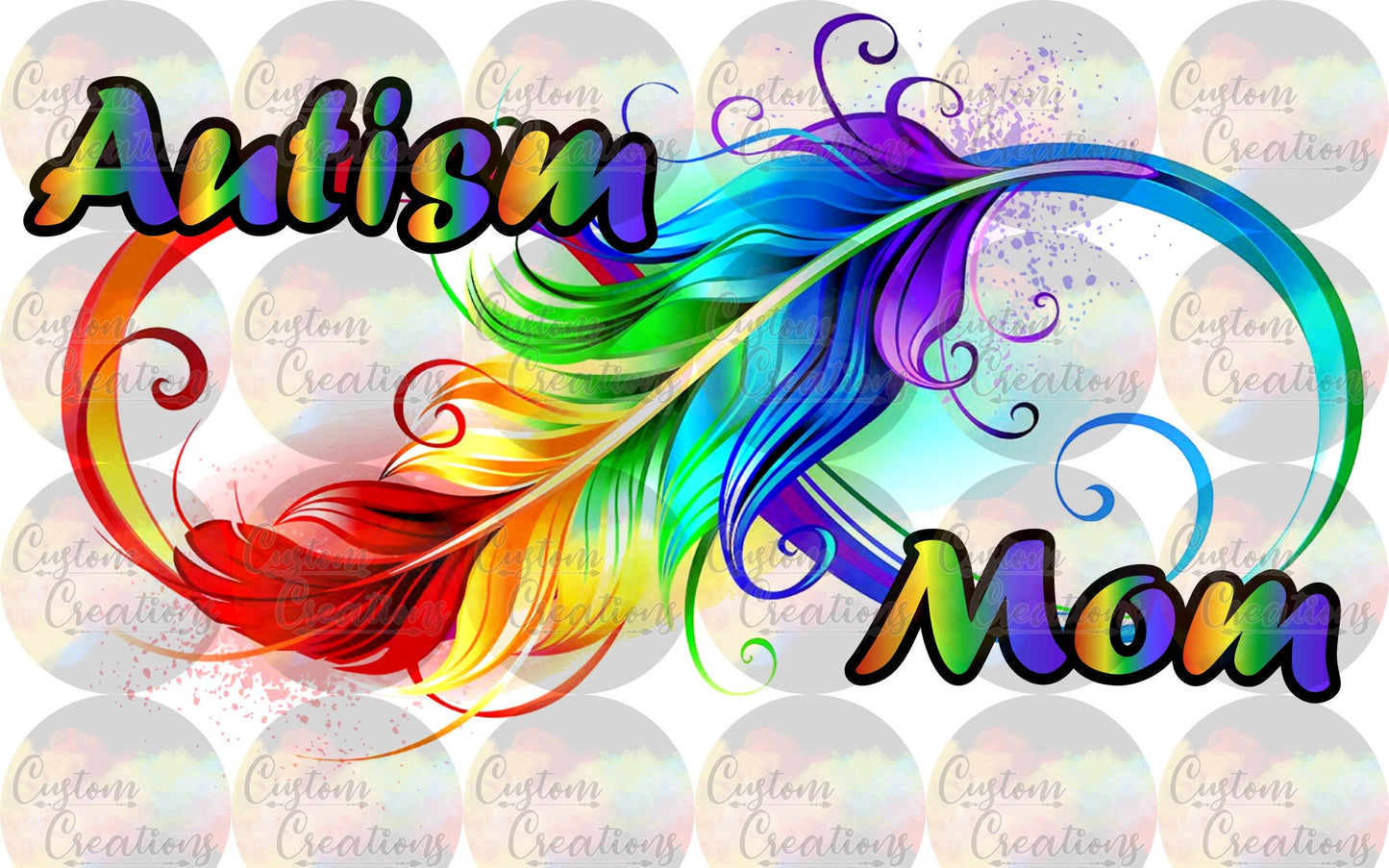 Autism Mom 3.5" Clear Laser Printed Waterslide