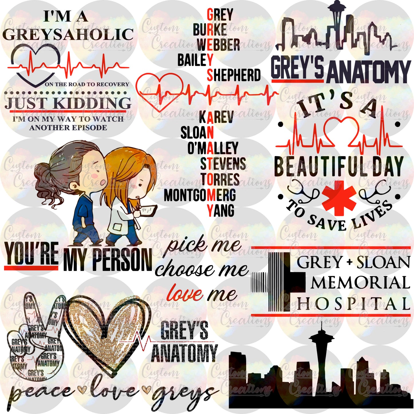 Grey's Anatomy Fan Page Digital Download File PNG SVG