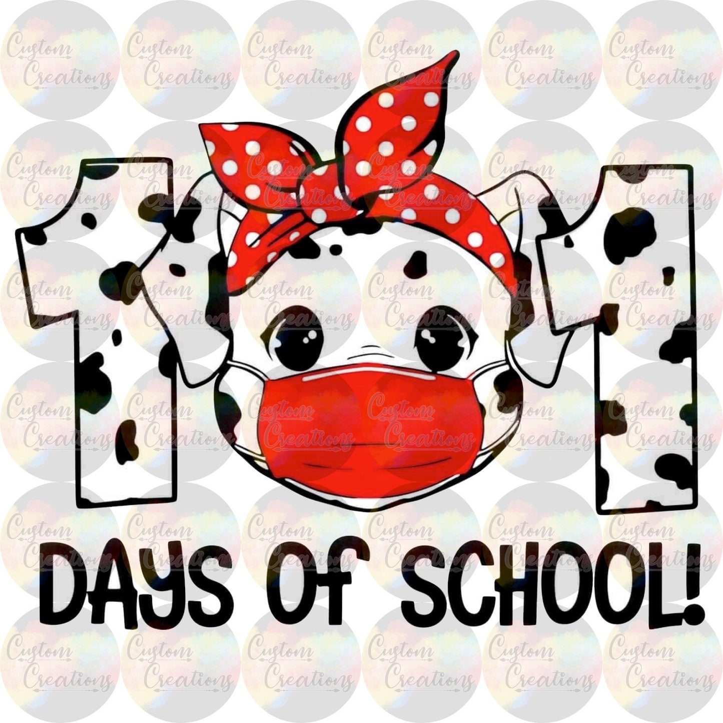 101 Days Of School 3.5" Clear Laser Printed Waterslide