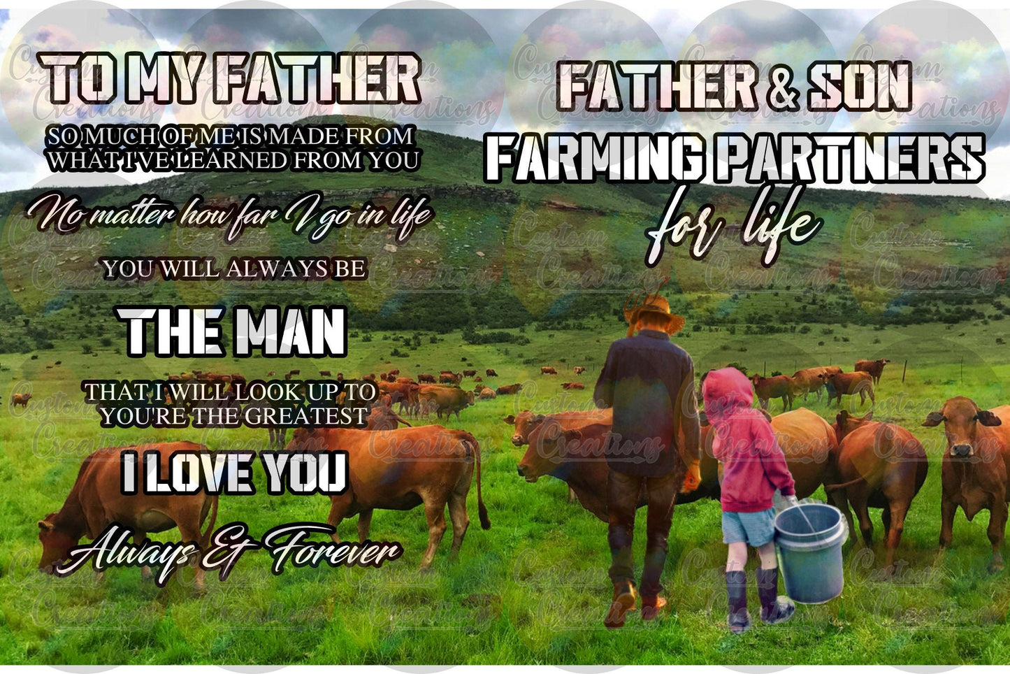 To My Father Father & Son Farming Partners for life Digital Download File PNG JPEG