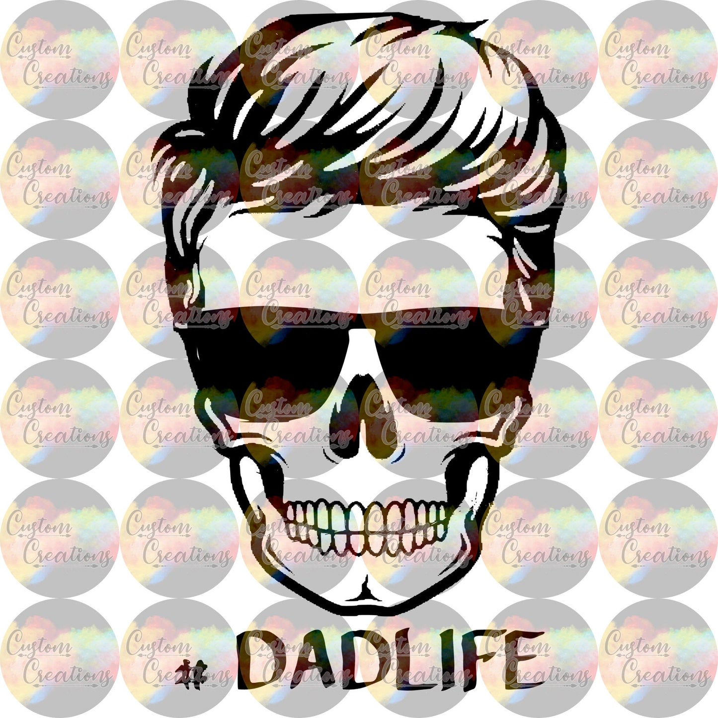 Dad Life Skull Sunglasses Print Sublimation Transfer Ready To Press