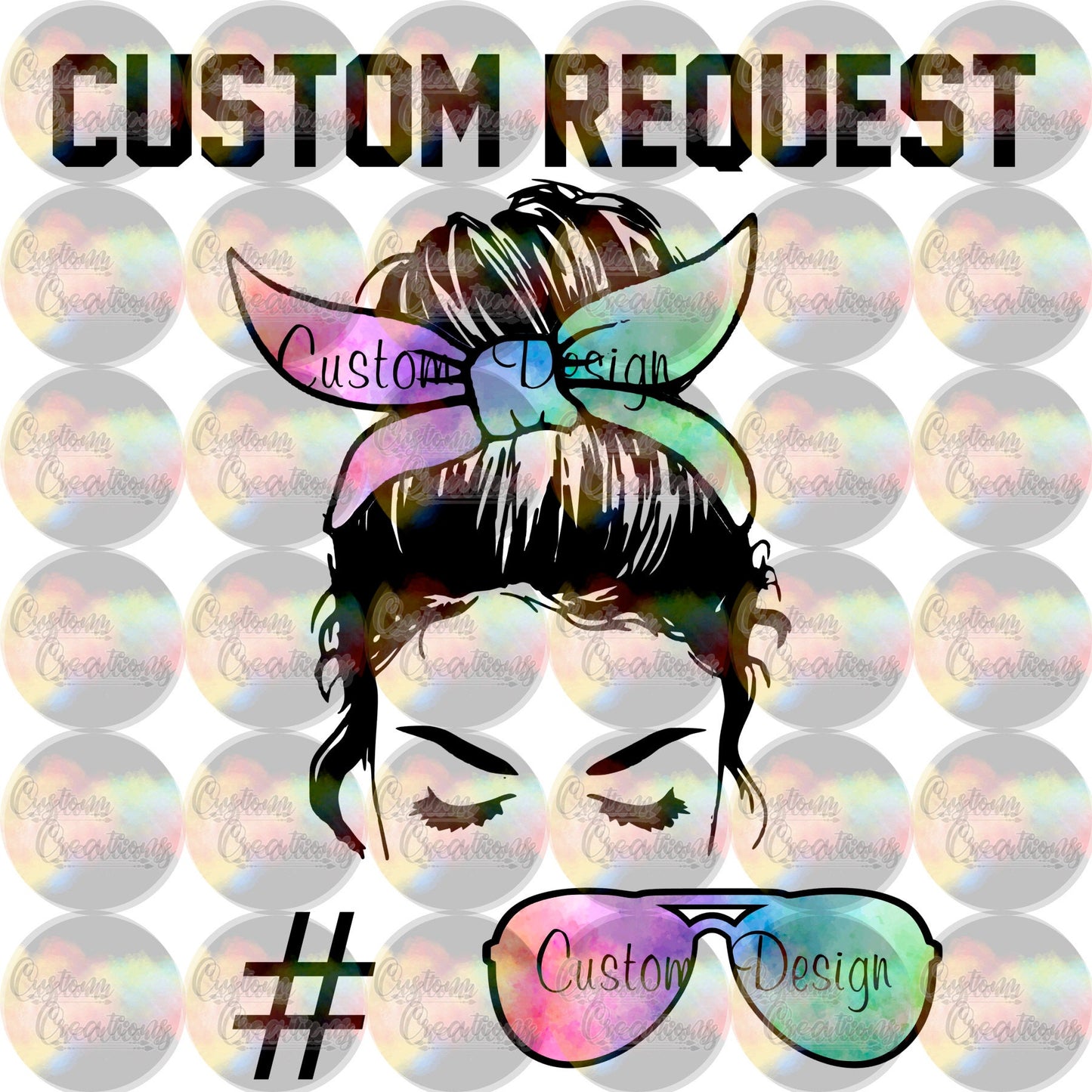 Mom Life Head Messy Bun Print Sublimation Transfer Ready To Press