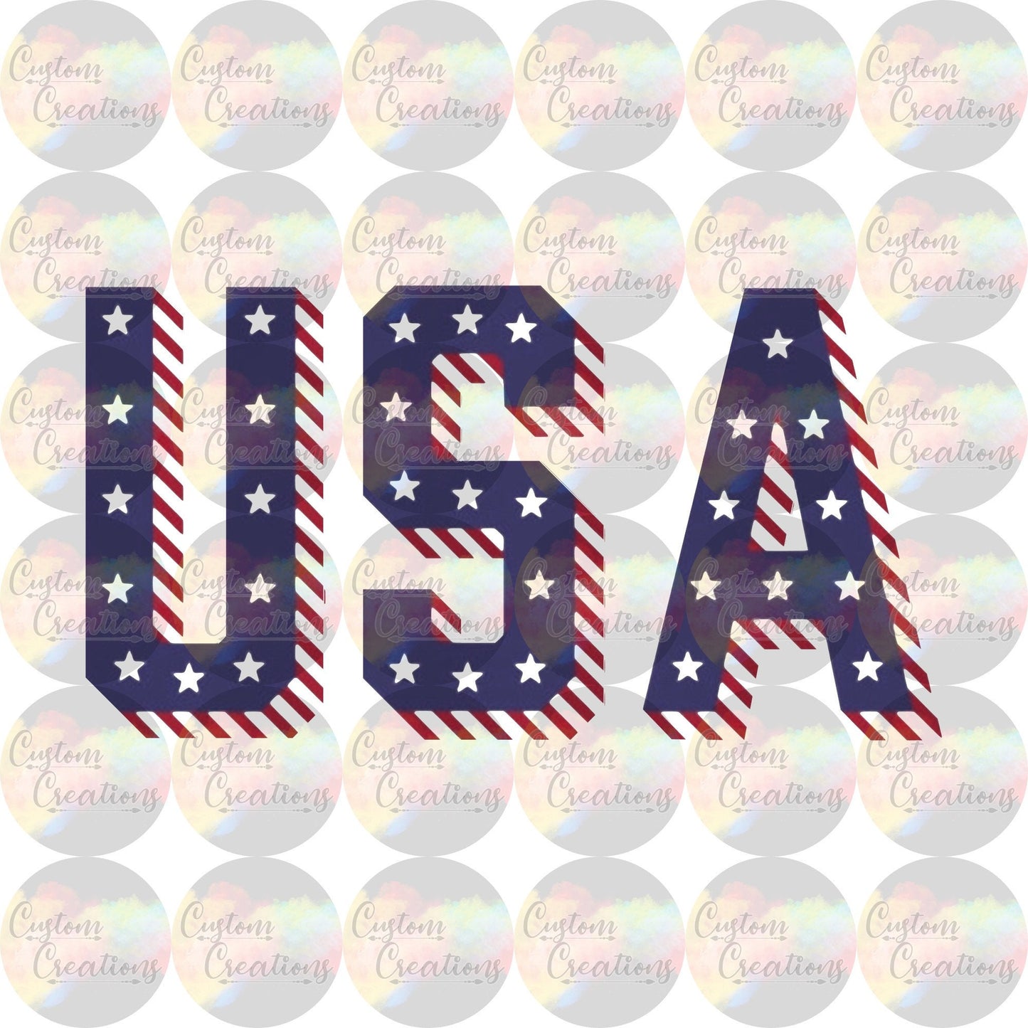 USA America Red White Blue Stars Stripes Holiday Patriotic Sublimation Transfer Ready To Press