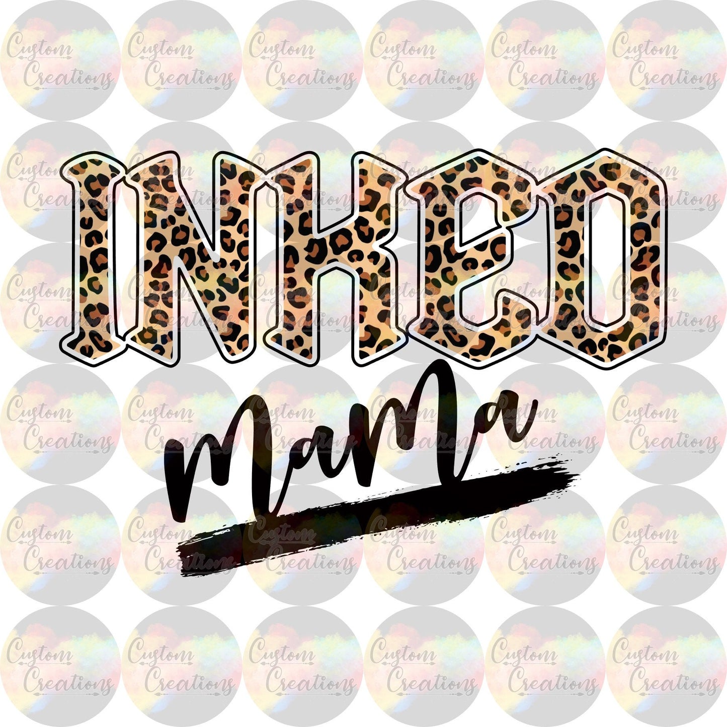 Inked Mama Cheetah Print Digital Download PNG File