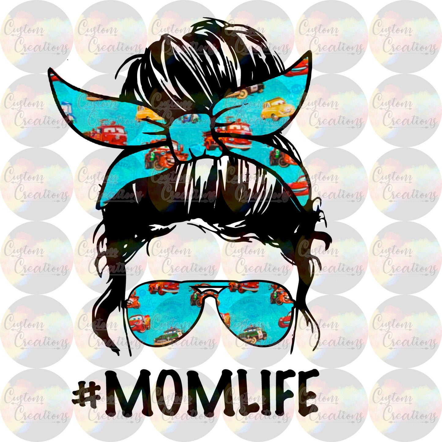 Lightening Mcqueen CarsMom Life # Headband Sunglasses Skull Digital Download File PNG