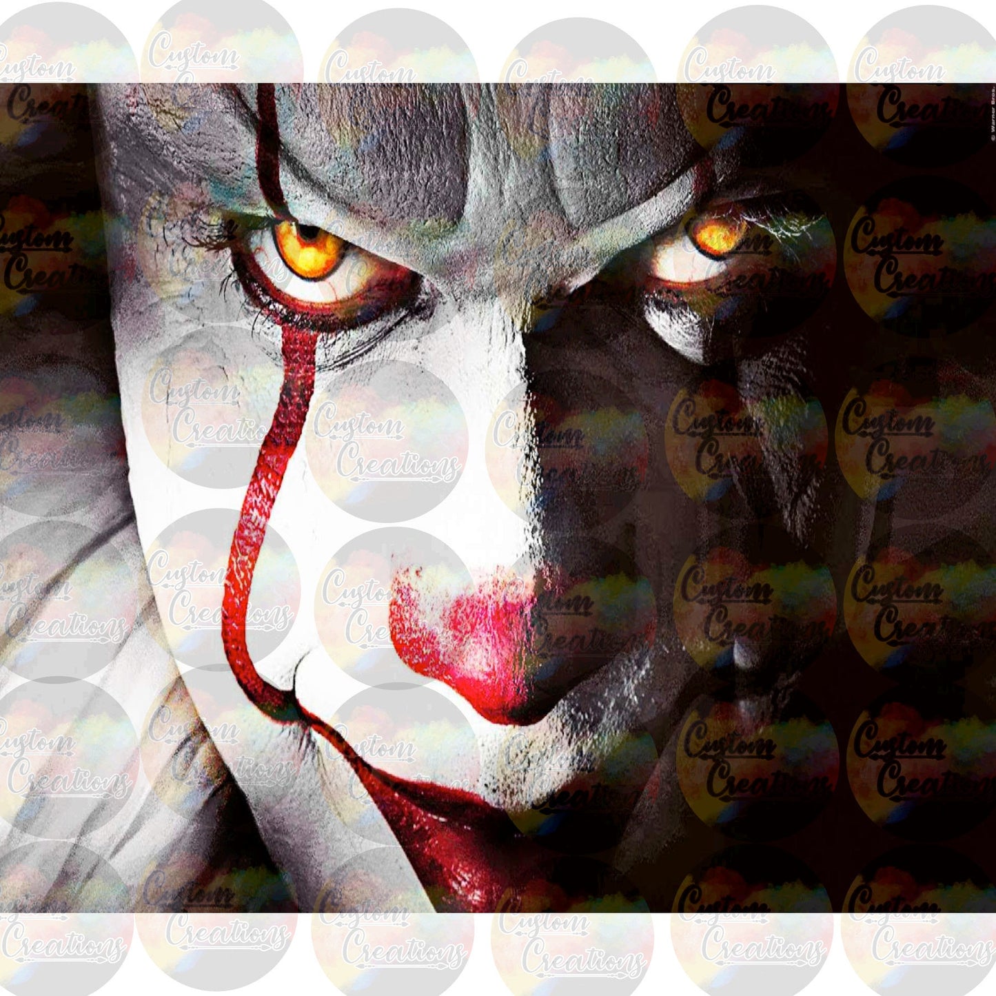 Clown Spooky Horror Halloween Georgie Sublimation Transfer For Skinny Non Taper Tumbler Ready To Press