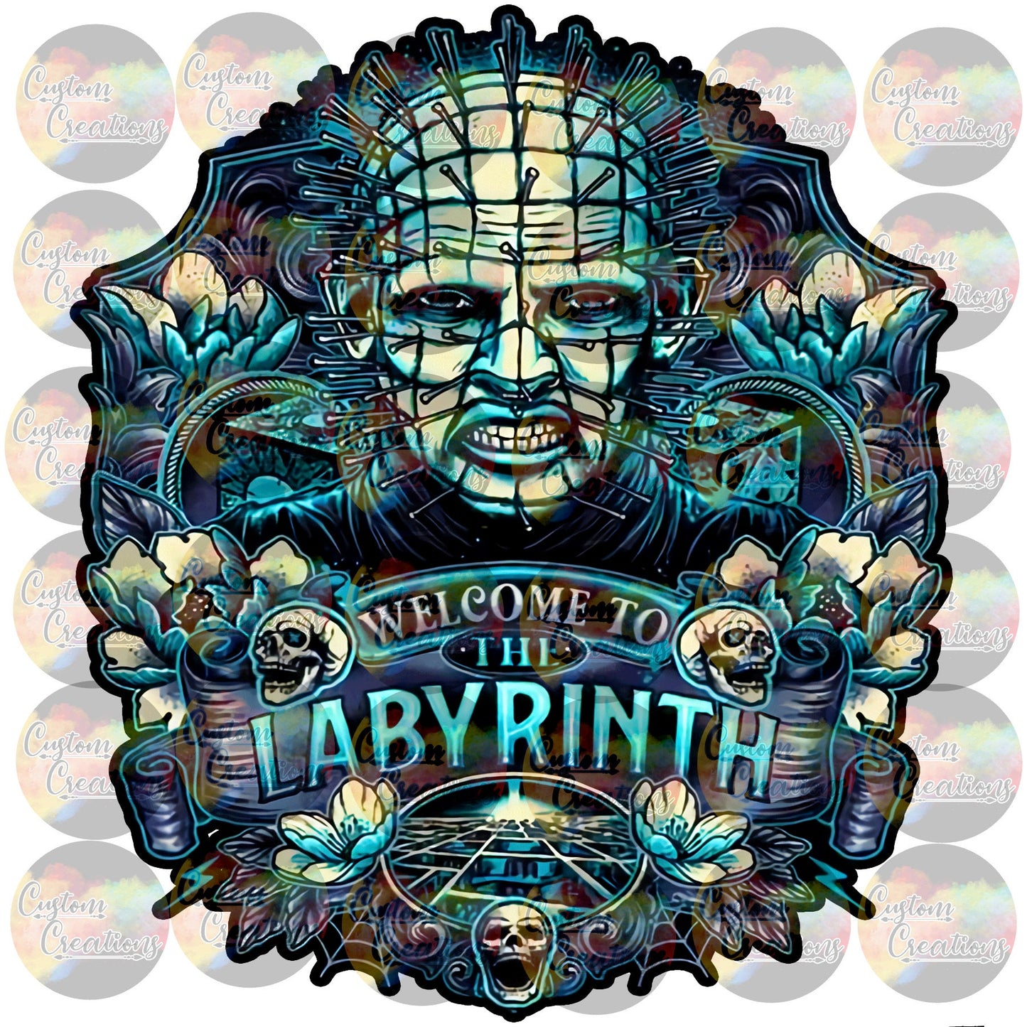 Spooky Scary Hell Labyrinth Death Valley Blood Gore Print Sublimation Transfer Ready To Press