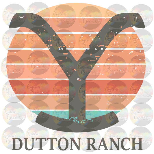Yellow Stone Dutton Ranch Yellow  Circle Logo Design Digital Download File