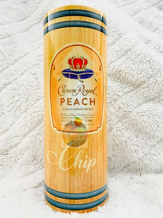 Crown Peach Drink Sublimation Skinny Tumbler