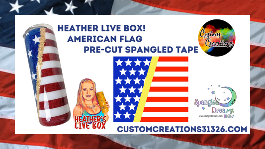Pre-Cut Spangled Tape (Heather's Live Box American Flag with Gold Foil)