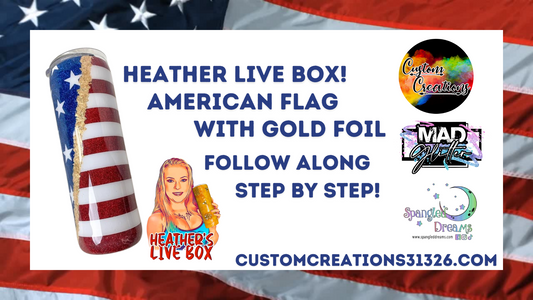 Heather Live Box American Flag with Gold Foil!