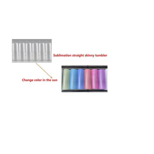 20oz White UV Color change Shimmer Sublimation Straight Non Taper Skinny Blank