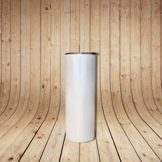 20oz Holographic Glitter Sublimation Tumbler Straight Non Taper Skinny
