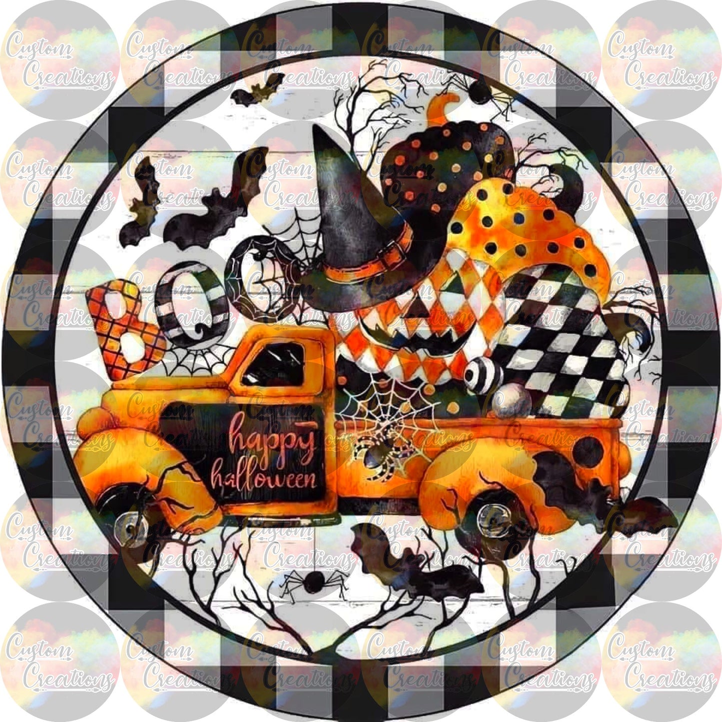 Happy Halloween Truck Sublimation Transfer Ready To Press