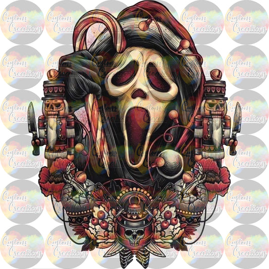 Scream Christmas Logo Sublimation Transfer Ready To Press