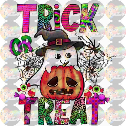 Trick or Treat Ghost Sublimation Transfer Ready To Press