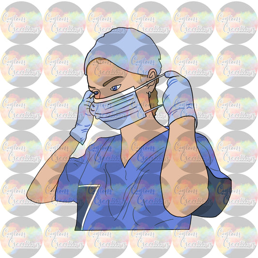 Nurse Drawing PNG and JPEG  Digital Download