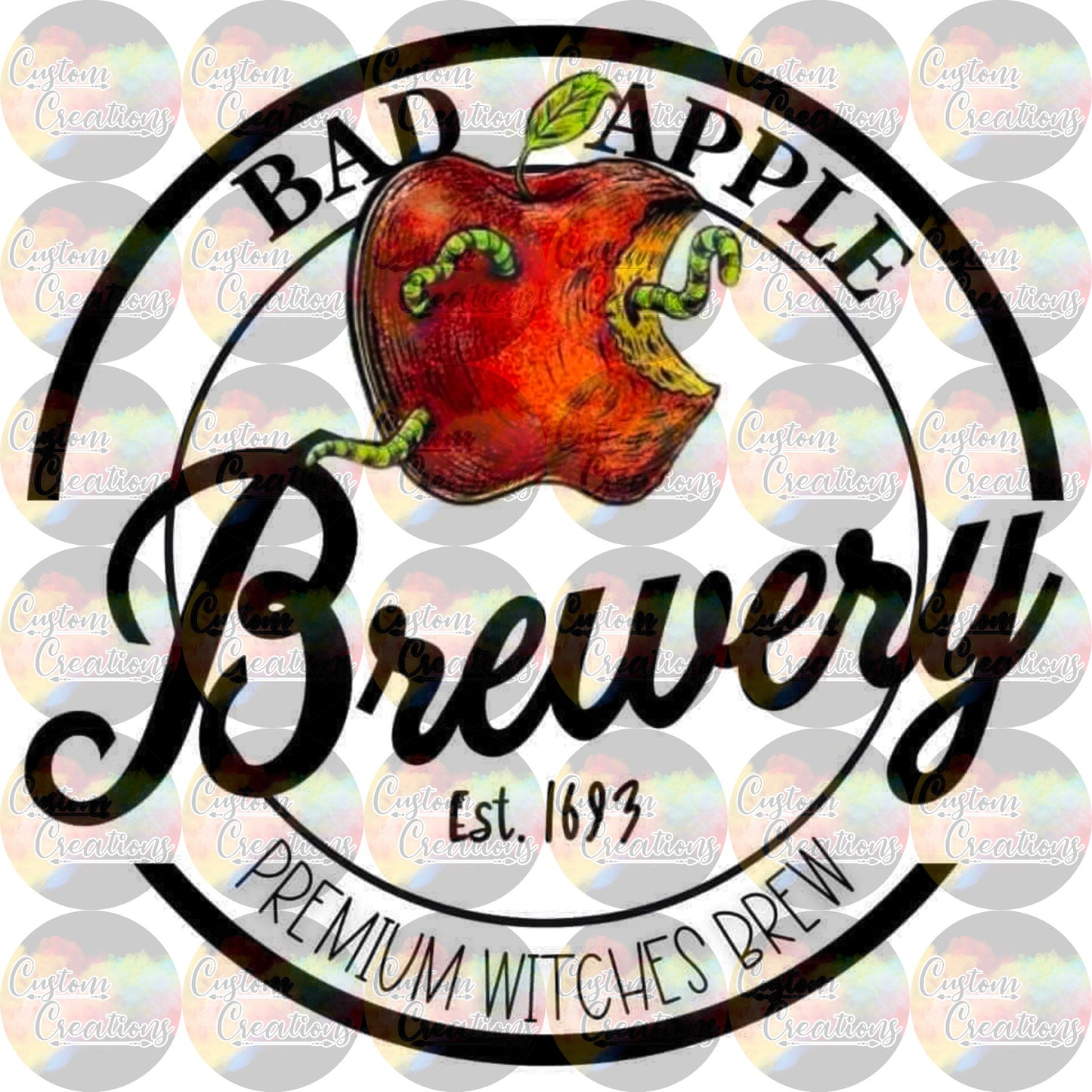Bad Apple Brewery Sublimation Transfer Ready To Press