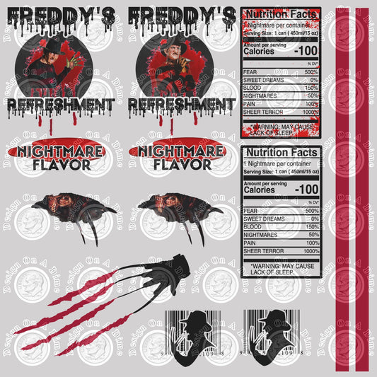 Freddy Krueger Refreshment Digital File Download PNG & JPEG