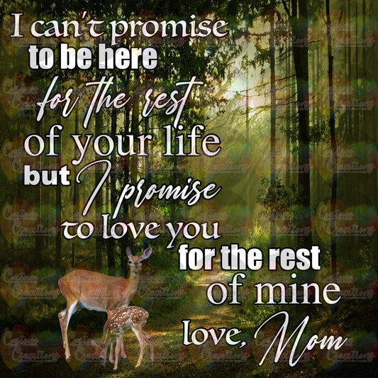 I Can't Promise That I'll Be Here For The Rest Of Your Life But I Promise To Love You For The Rest Of Mine Digital File Download JPEG & PNG