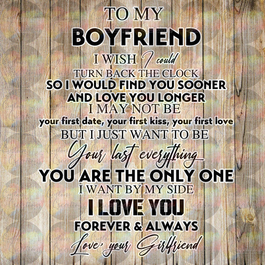 To My Boyfriend I Wish I Could Turn Back The Clock So I Would Find You Sooner Quote Digital Download File PNG