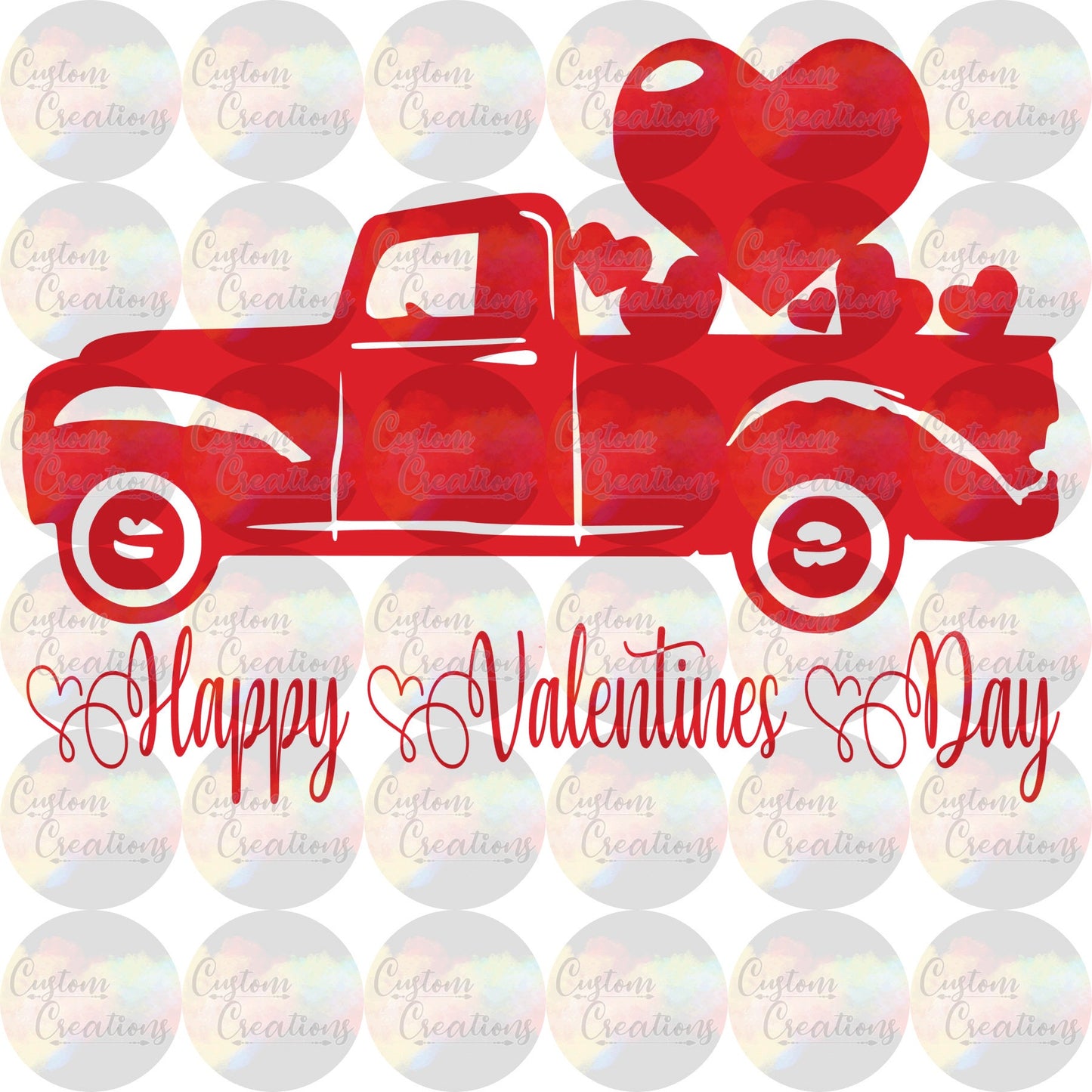 Happy Valentines Day Truck Digital Download File PNG