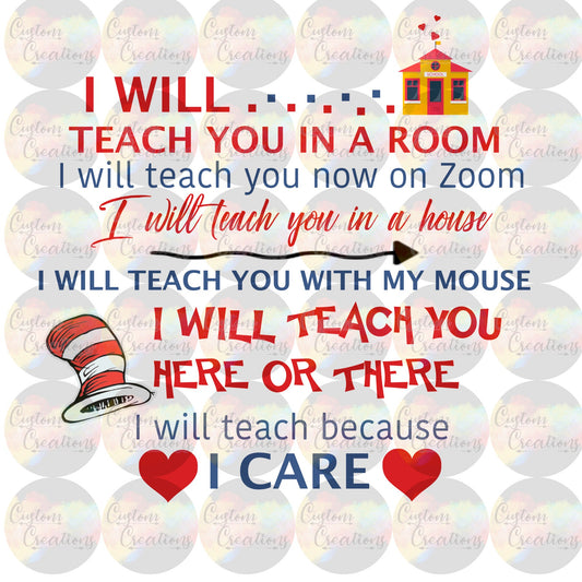 I Will Teach you in a Room i will Teach You On a Zoom  Digital Download File PNG