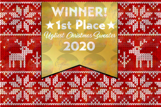 Winner 1st Place Ugliest Christmas Sweater 2020 Digital Download File PNG