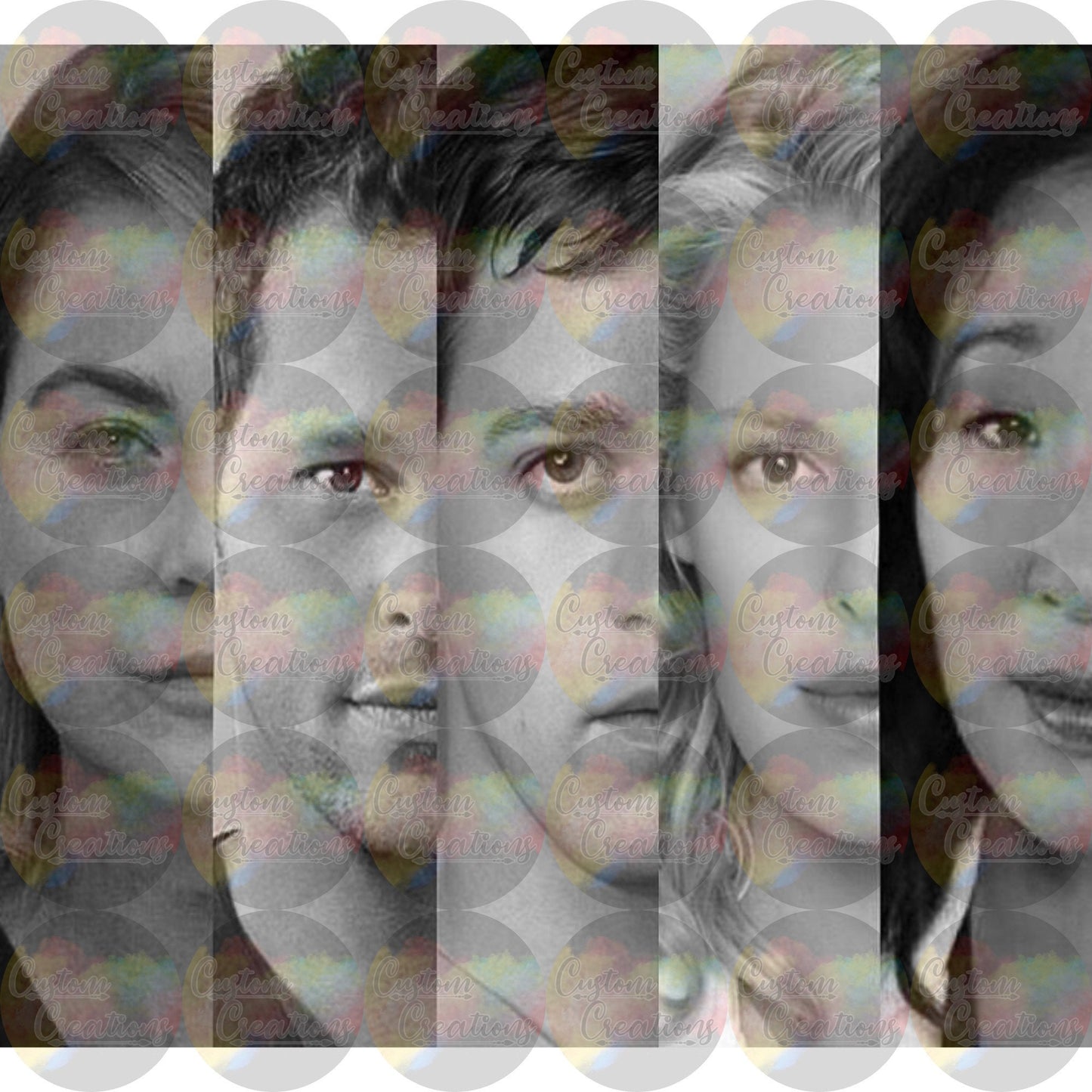 Meredith, Alex, George, Izzie, and Cristina Faces Digital Download File PNG