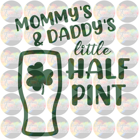 Mommy's And Daddy's Little Half Pint Digital File Download JPEG & PNG With Cardinals