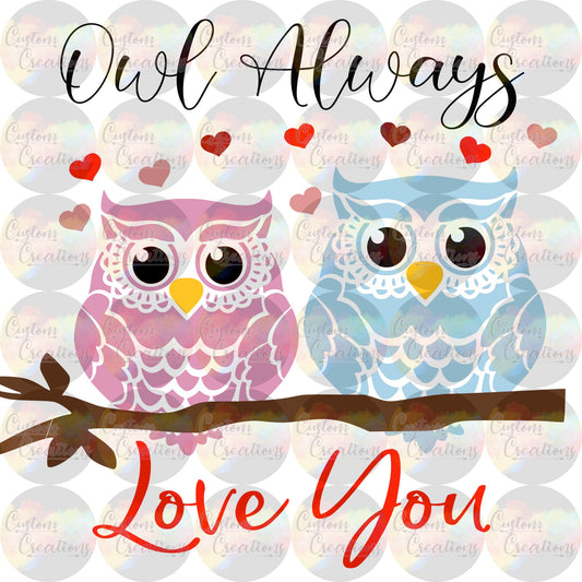 Owl Always Love You Sublimation Transfer Ready To Press