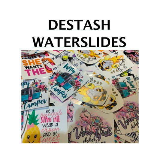 High Quality Destash Waterslides A4 Printed Page Clear Laser Printed Waterslide