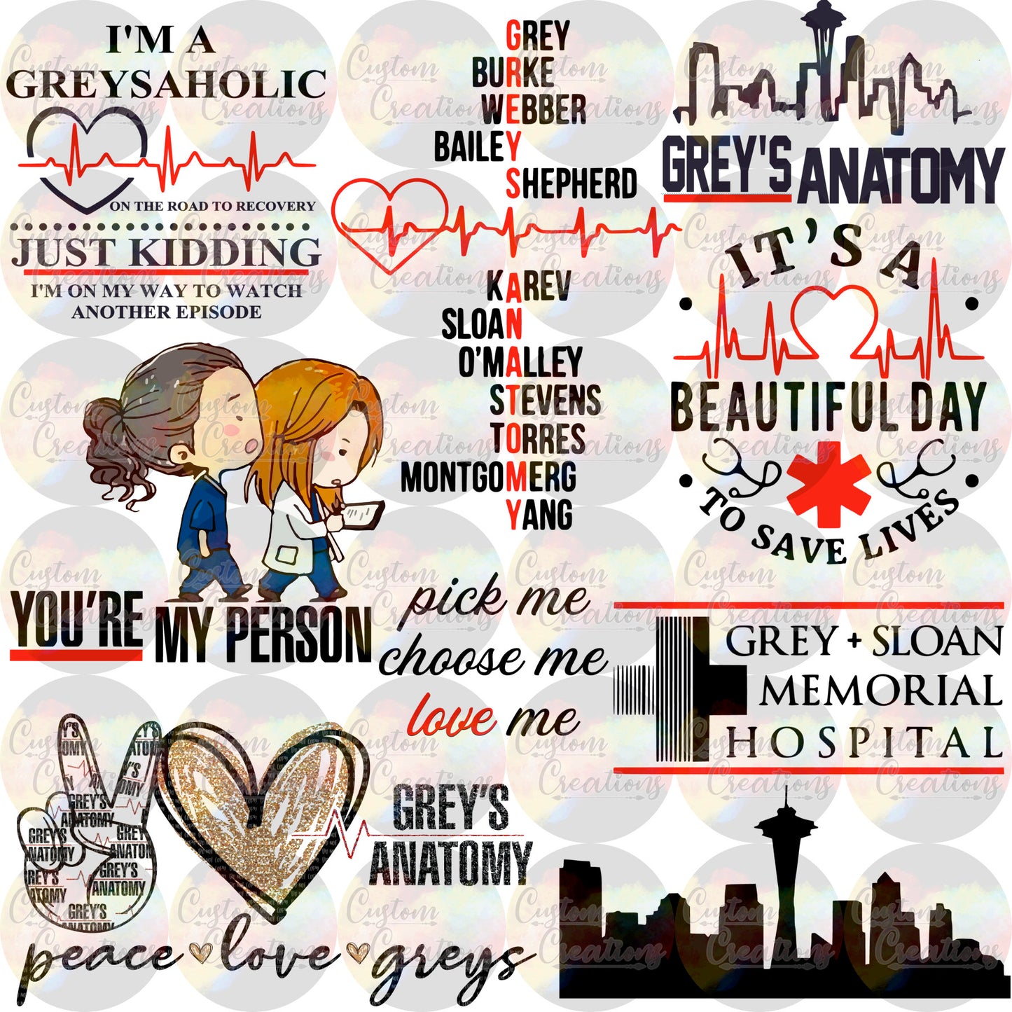 Grey's Anatomy Fan Page  Digital Download File PNG SVG
