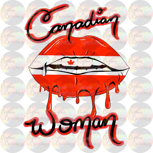 Canadian Woman Dripping Lips Digital File Download PNG & JPEG