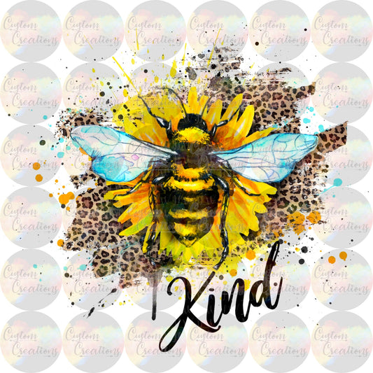 Bee Kind Sunflower Leopard Print Sublimation Transfer Ready To Press Police Law Enforcement Back The Blue