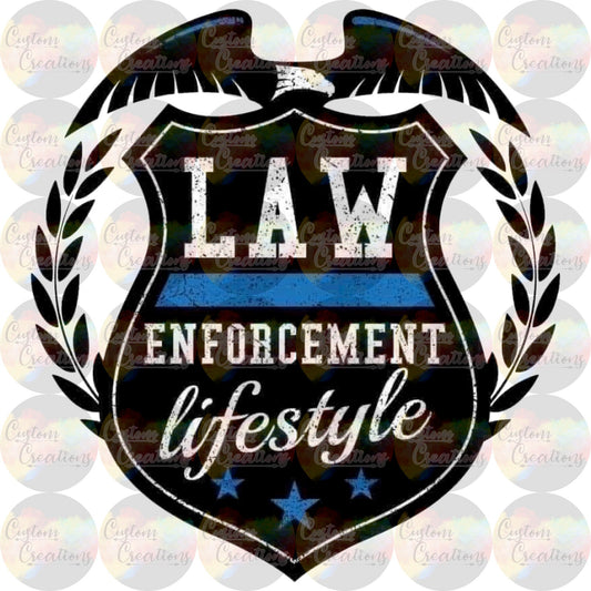 Law Enforcement Lifestyle Back the Blue Police Print Sublimation Transfer Ready To Press