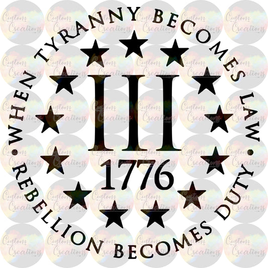 1776 Stars Rights Print Sublimation Transfer Ready To Press