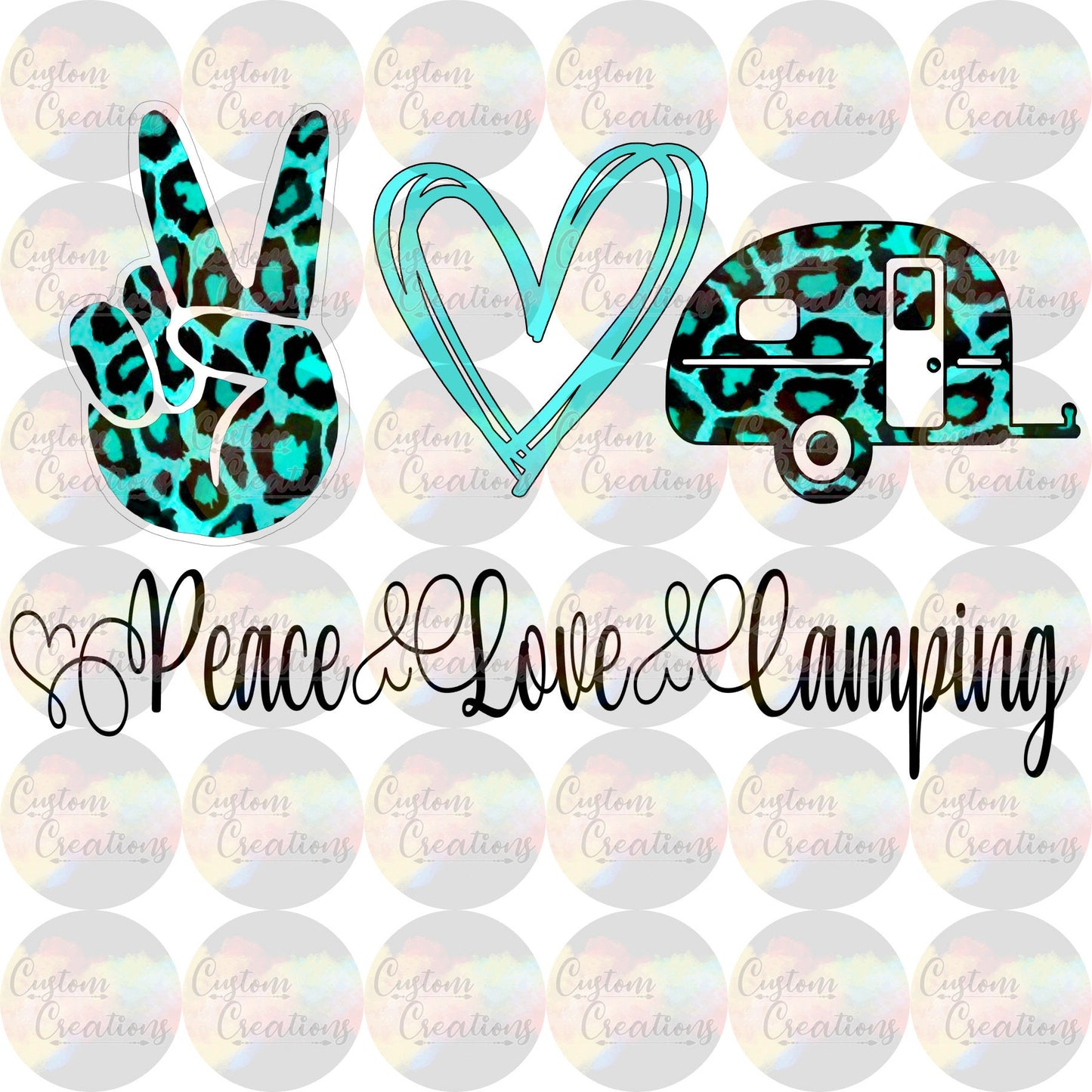 Peace Love Camping Camper Medical Print Sublimation Transfer Ready To Press