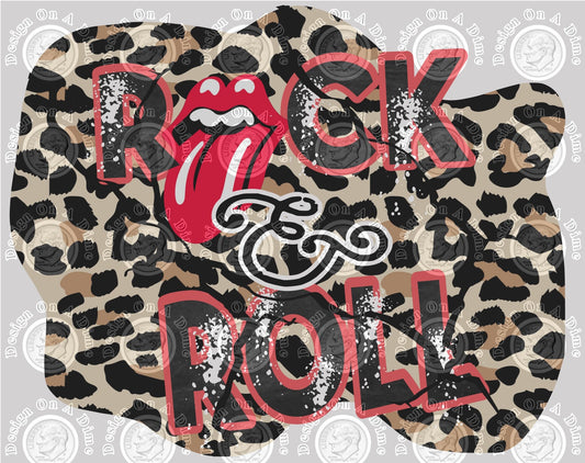 Rock And Roll Leopard Print Sublimation Transfer Ready To Press