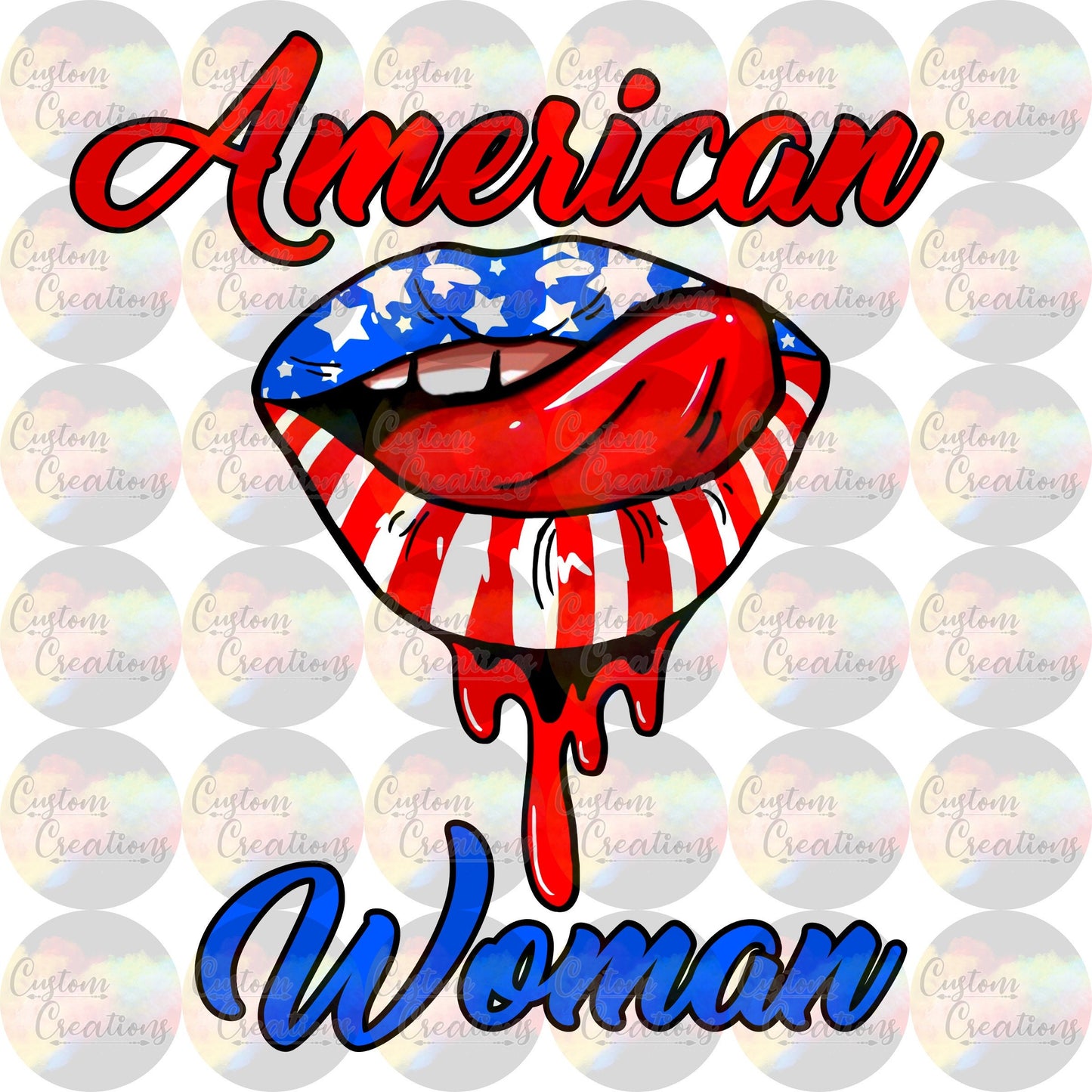 American Woman 3.5" Clear Laser Printed Waterslide