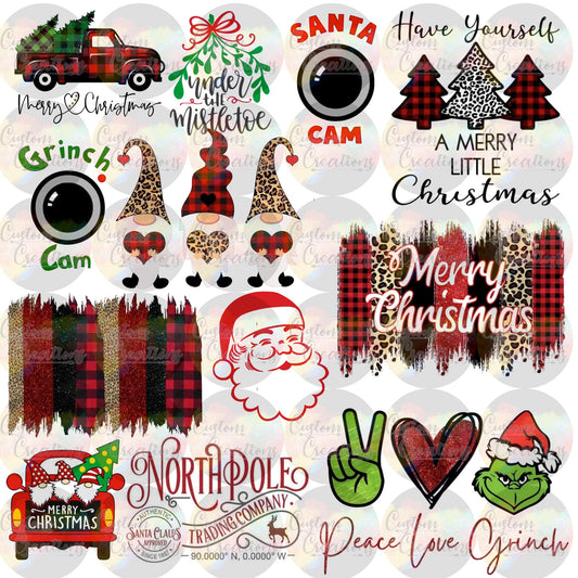 Christmas Collage Fan Page Full A4 Printed Page Clear Laser Printed Waterslide